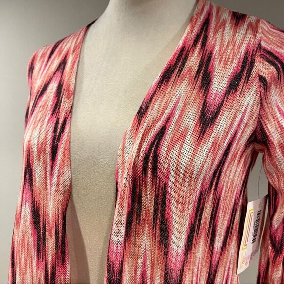 LuLaRoe Colorful Chevron Patterned Sarah open duster size extra small - Picture 2 of 13